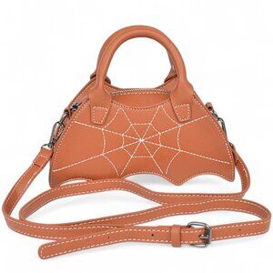 BNWT Iconic Spider Patent Stitching Bat Shape Top Handle Novelty Bag